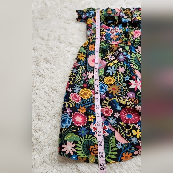 Amanda Uprichard Strapless 100% Silk Dark Floral Mini Dress Sz P XS Made in USA - Picture 8 of 10